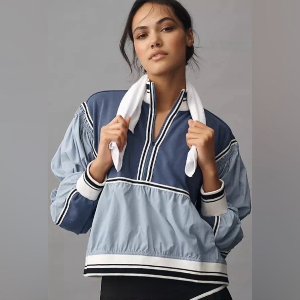 🌟 Anthropology Daily Practice Color-block Pullover